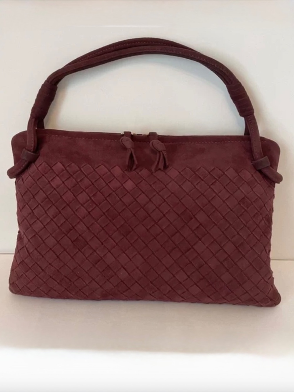 Bottega Veneta Intrecciato Suede Handbag Brown - Picture 1 of 16